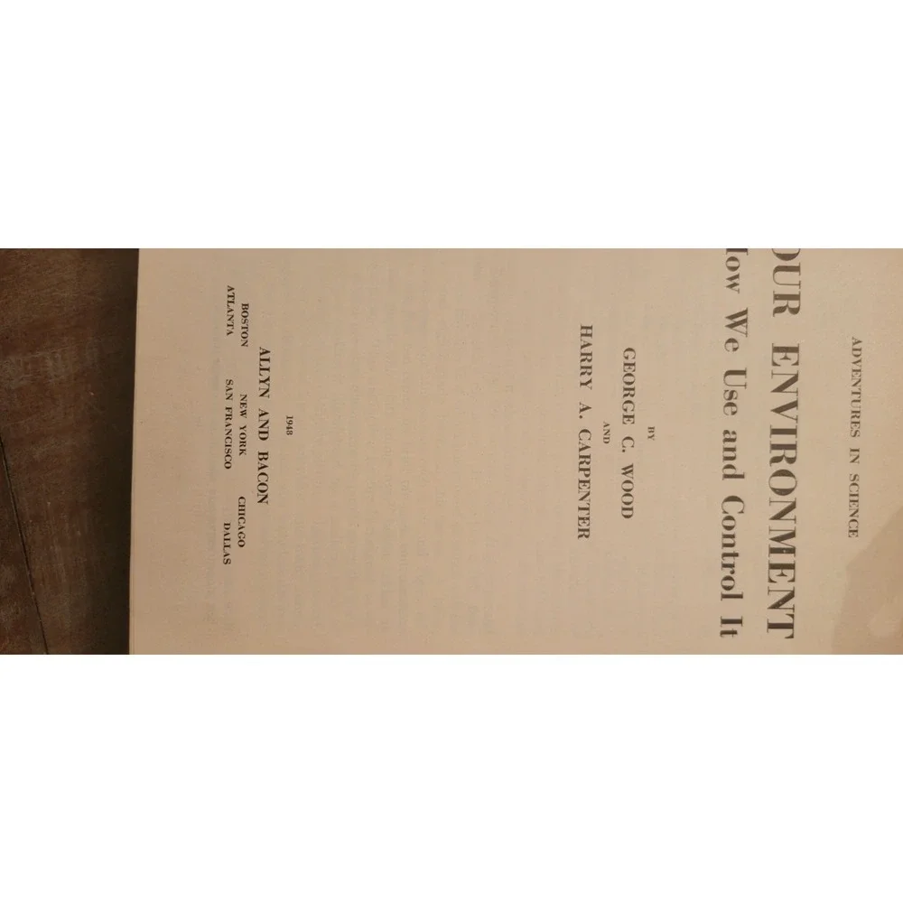 Vintage Book Our Environment How We Adapt Ourselves to‎ It Carpenter & Wood 1948